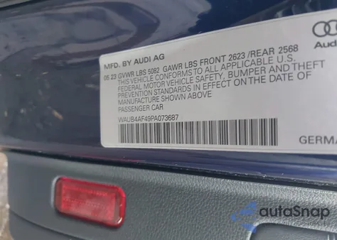 2023 Audi S4 Premium Plus Tfsi Quattro Tiptronic из США, поврежденный, VIN WAUB4AF49PA073687